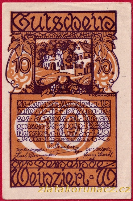 Weinzierl - 10 haléřů - 1920