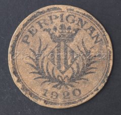 Francie - 5 centimes 1920 Perpignam - papírová