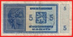 5 korun b.l.1938/1940 A 051 - ruční přetisk