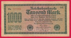 Německo - 1000 mark 15.9.1922 - série Da-OE