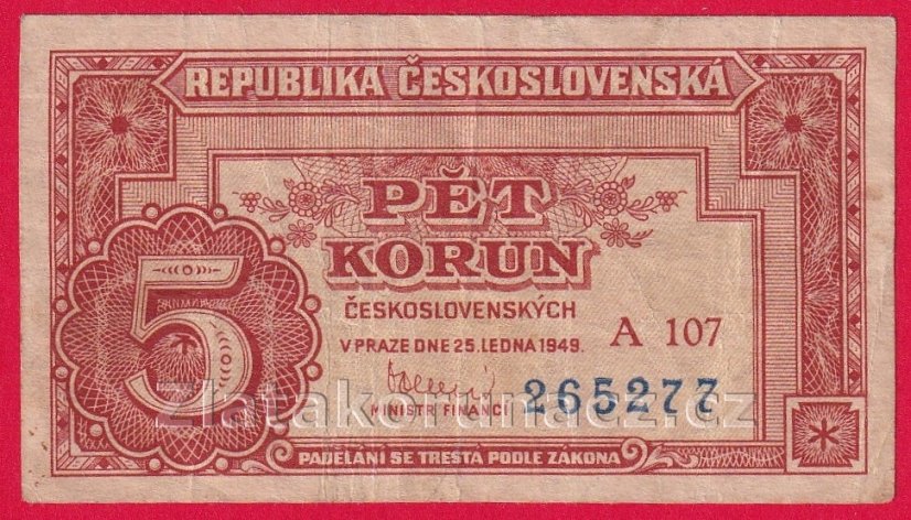 5 Kčs 1949 A 107