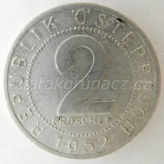 Rakousko - 2 groschen 1952