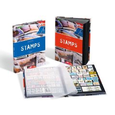 STAMPS - A4 kniha na známky - 16 černých stran - modrá