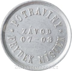 1 Kčs prodejna 054, potraviny Frýdek-Místek závod 07-03