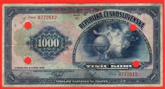 1000 korun 1932 B Perf.+4x otvor