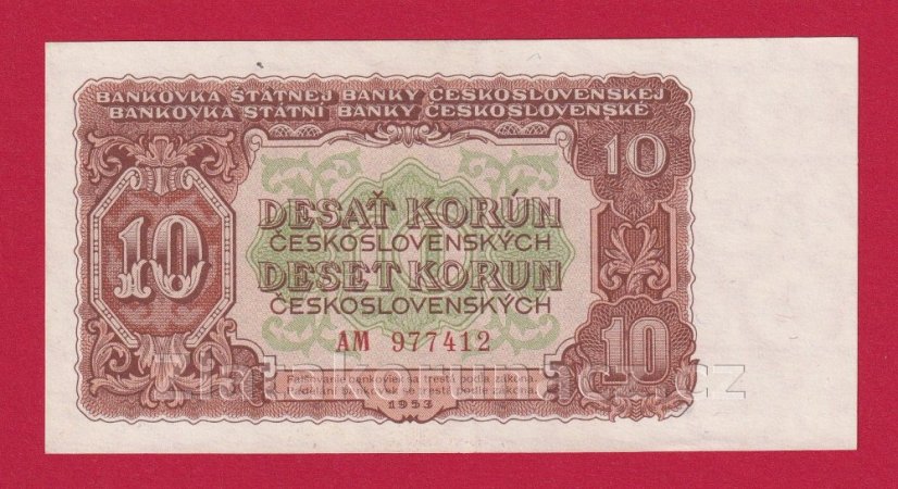 10 Kčs 1953 AM-ruský číslovač