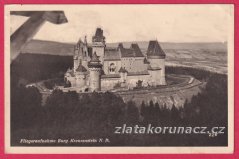 Kreuzenstein - hrad z leteckého pohledu