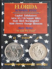Sada dvou mincí - USA - 1/4 dollar 2004 Florida