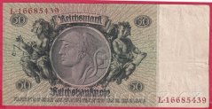 Německo - 50 Reichsmark 30.3.1933 - série L - F - 8 m.č.