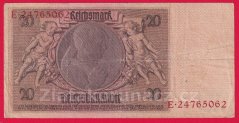 Německo - 20 Reichsmark 22.1.1929 - série E - G- 8 m.č.