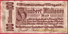 Münster - 100 miliónů marek - 1923