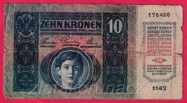 10 K 2.1. 1915 - kolkovaná-č. 1142