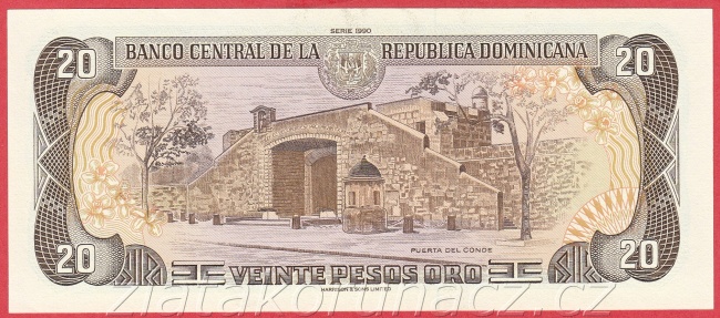 Dominikánská republika - 20 Pesos Oro 1990