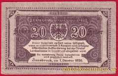 Innsbruck - 20 haléřů - 1920 - lila