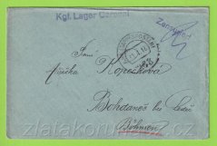 Kgf.Lager Caracel, zensuriert, razítko 1918