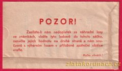 ČSR - sáček na známky za nedoplatek II