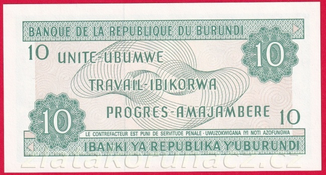 Burundi - 10 Francs 1991