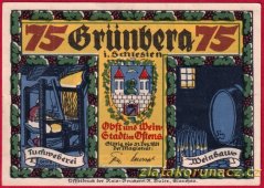 Grünberg - 75 pfennig - 1921 - ďábel ve sklípku