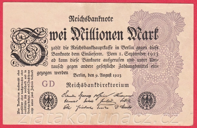 Německo - 2.000.000 mark 9.8.1923 - série GD