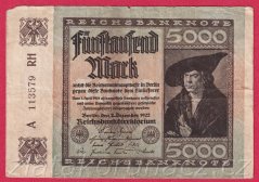 Německo - 5000 mark 2.12.1922 - série A-RH