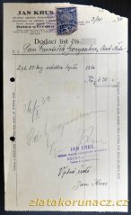 ČSR - faktura - dodací list - Jan Krus - 1930
