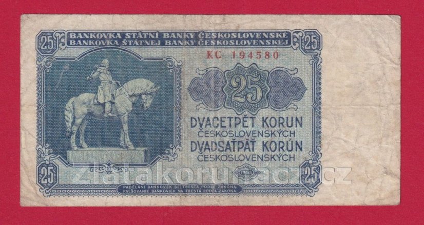 25 Kčs 1953 KC - ruský číslovač
