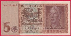 Německo - 5 Reichsmark 1.8.1942 O 8m. č.