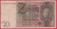 Německo - 20 Reichsmark 22.1.1929 - série T-S - 8 m.č.