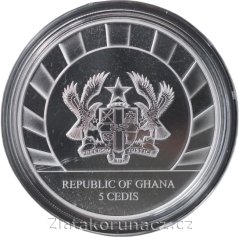 Ghana - 5 cedis 2022 - 1 oz Giants of the Ice Age 8. Lev Jeskynní