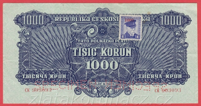 1000,- Ks 1944 CK s kolkem