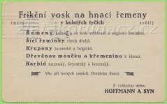 HOFFMANN a syn, technické potřeby