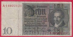 Německo - 10 Reichsmark 22.1.1929 - série A-R - 8 m.č.