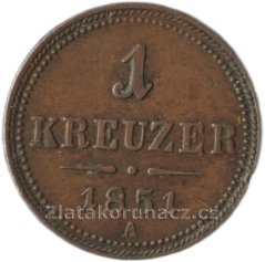 1 krejcar  1851 A
