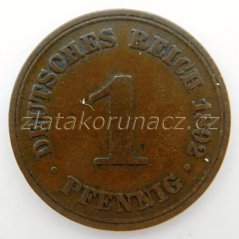 Německo - 1 Reich Pfennig 1892 A