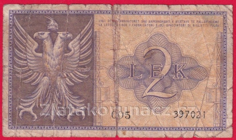 Albánie - 2 Lek 1940