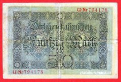 Německo - 50 mark 5.8.1914 - série U-6-m. číslovač