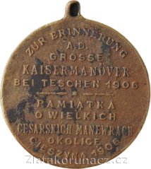Památka na velké císařské manévry v okolí Těšína 1906 František Josef I.