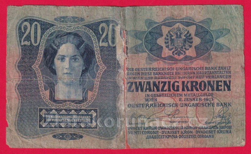 20 Korun 2.1.1913 kolek I. vydání 2300
