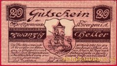 St. Georgen - 20 haléřů - 1920 - hnědá