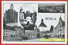 Semily - Škola, náměstí, domy
