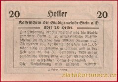Stein an der Donau - 20 haléřů - 1920 - sv. zelená
