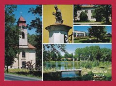 Kostelní Lhota - kostel, rybník, škola