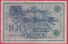 Německo - 100 mark 7.2.1908 - série G-zelená