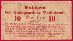 Vöcklabruck - 10 haléřů - 1919