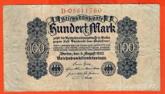 Německo - 100 mark 4.8.1922 - série D