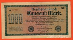 Německo - 1000 mark 15.9.1922 - série A-OE