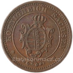 Sasko - 2 pfennige 1866 B