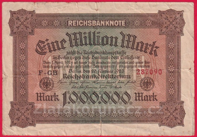 Německo- 1.000.000 mark 20.2.1923 - série F-GB