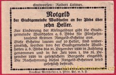 Waidhofen - 10 haléřů - 1920 - světle modrá