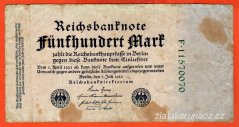 Německo - 500 mark 7.7.1922 - série F - zel.8 m.č.